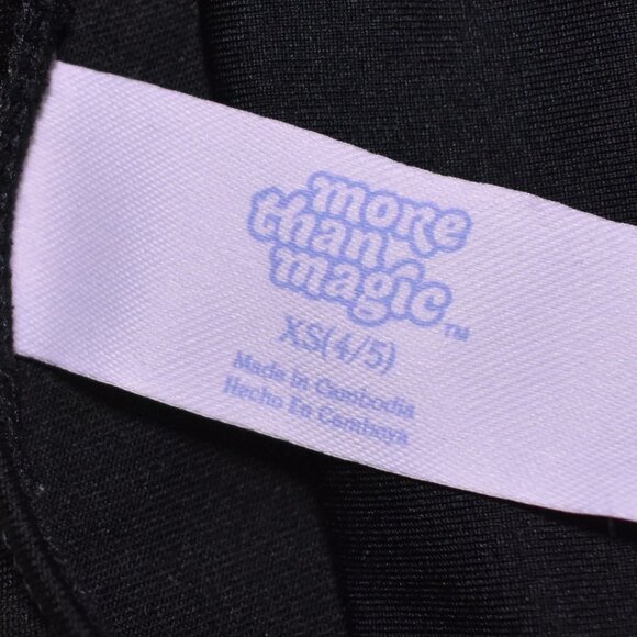 More Than Magic Black Long Sleeve Leotard with Star/ Size XS 4/5 - Picture 3 of 5